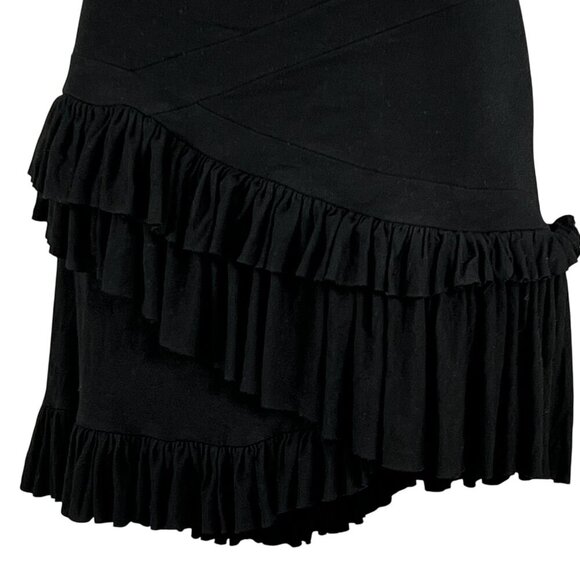 Altuzarra Womens 38/ Large Black Ruffled Asymmetrical Soft Skirt Made In France - Picture 6 of 14